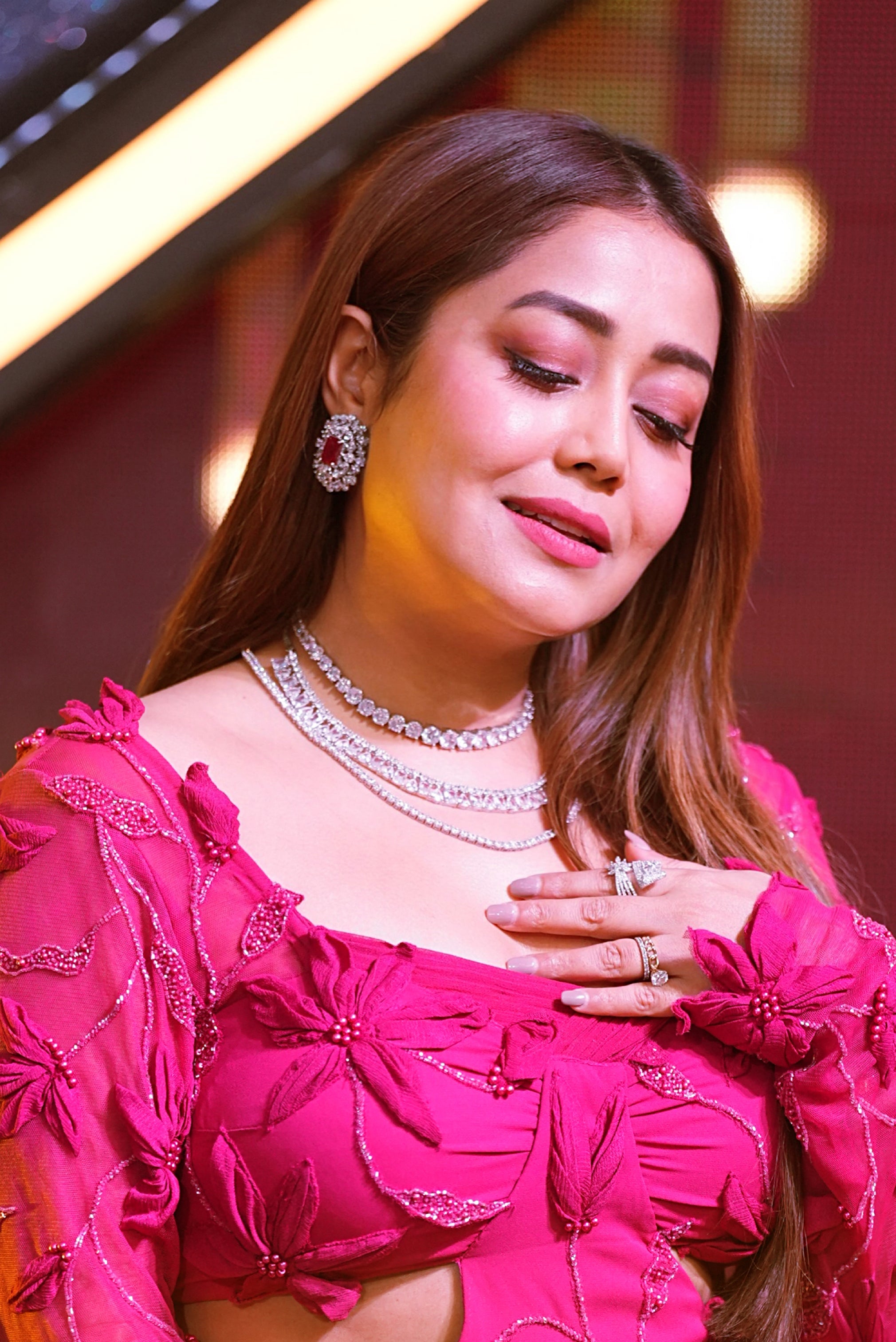Neha Kakkar Sparkles in Much-More's Diamond String & Studs