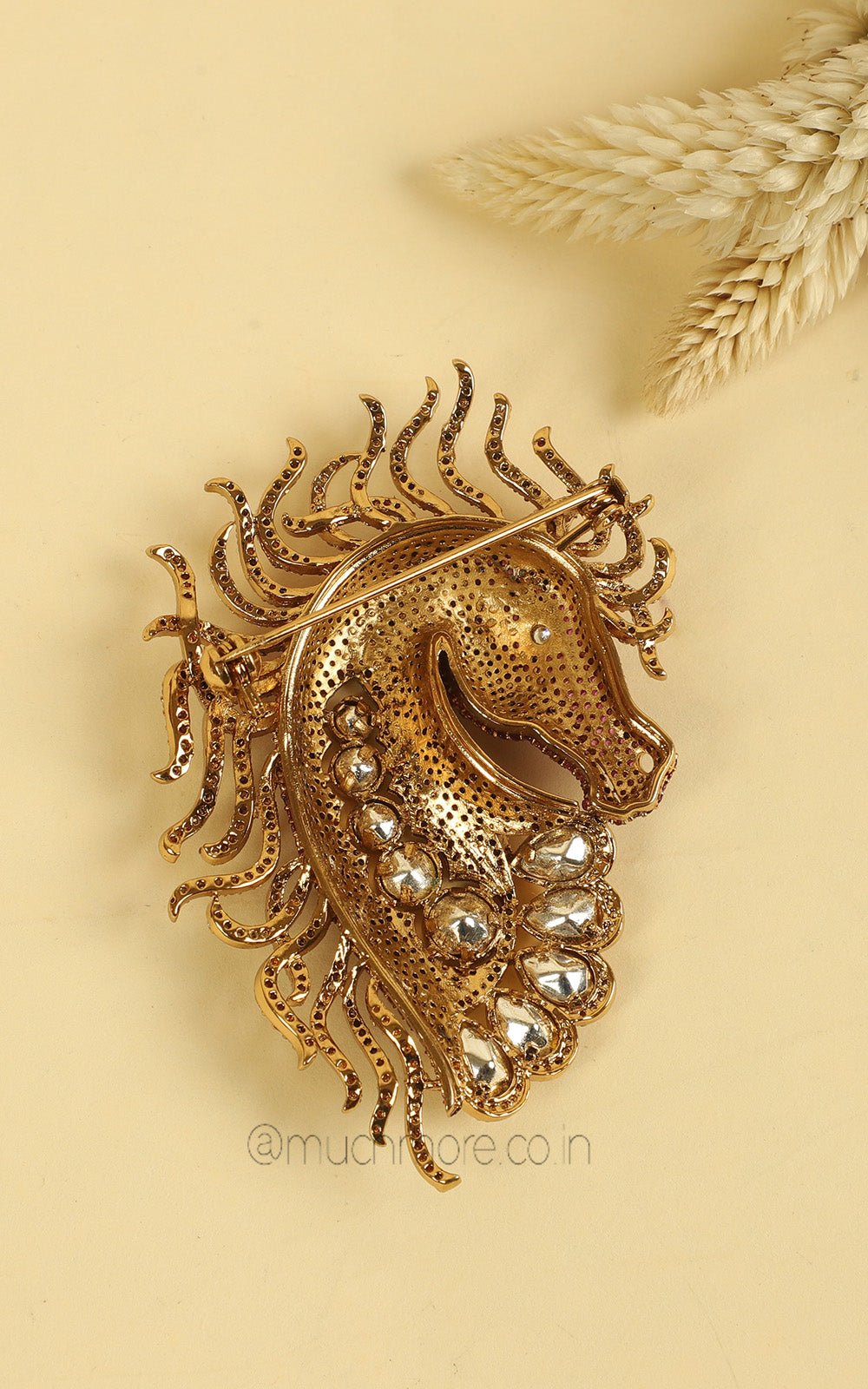 Pink Ruby Diamonds Brooch Inspired By A Horse’s Head