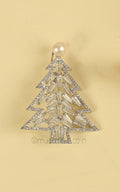 Xmas Tree In Silver Polish With Baguette Stone