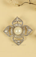 Buy Chimes Silver Plated Crystal Floral Brooch Pin Online