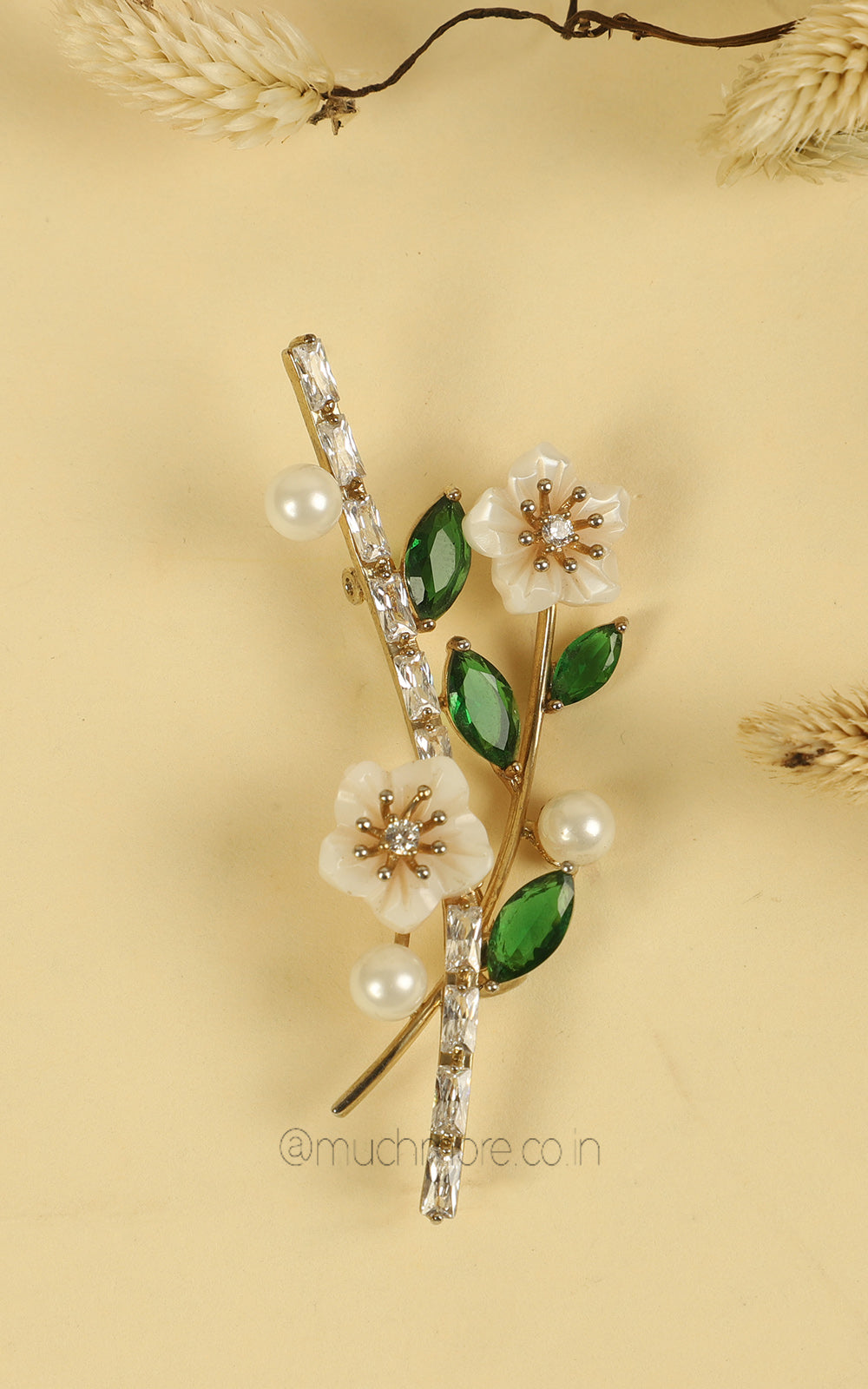 Buy Flower Bunch Gold Polish Brooch Pin