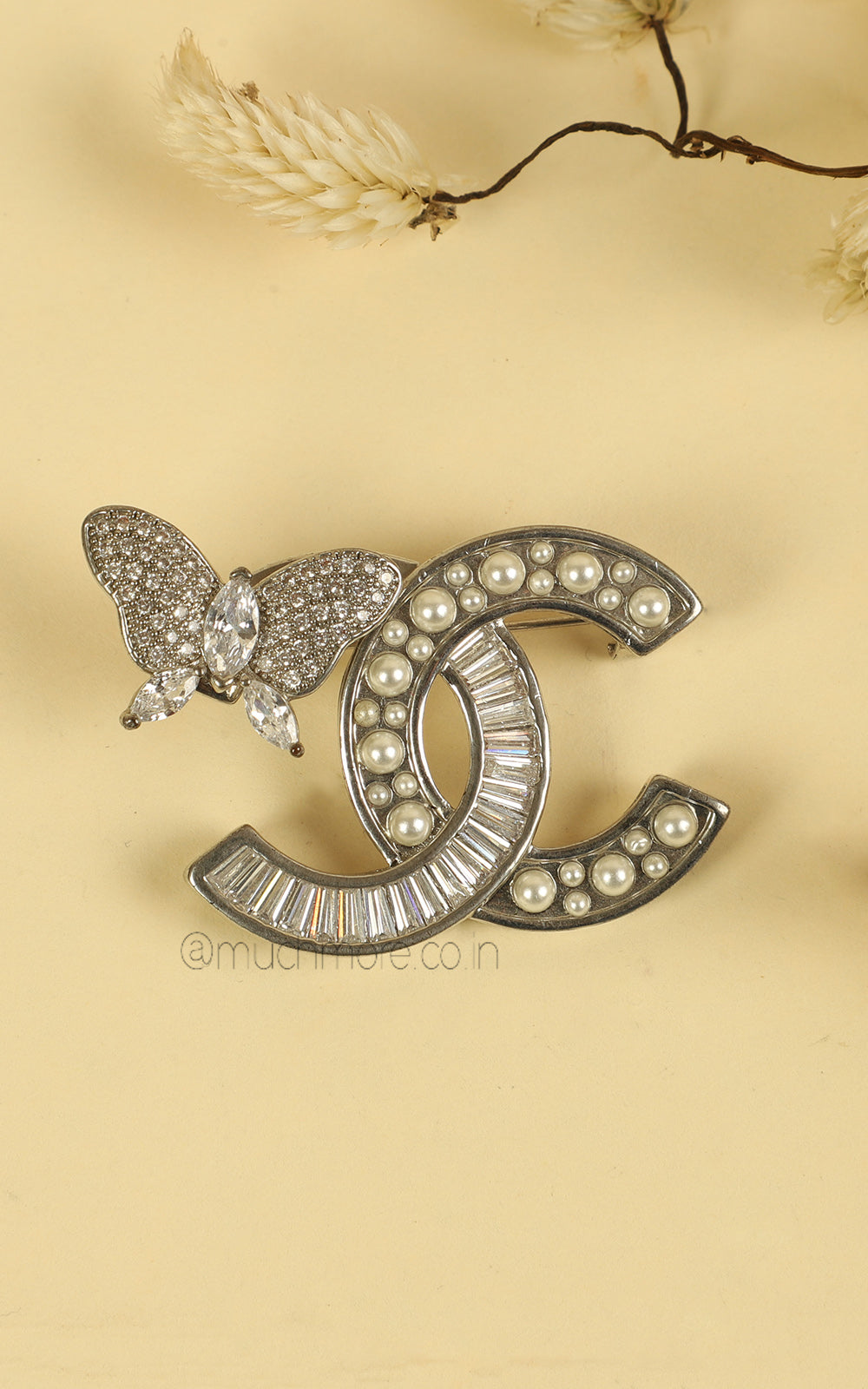 CC Brooch With Butterfly In Silver Polish Buy Online