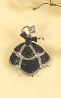 Sapphire Blue Dancing Girl In Silver Polish With CZ