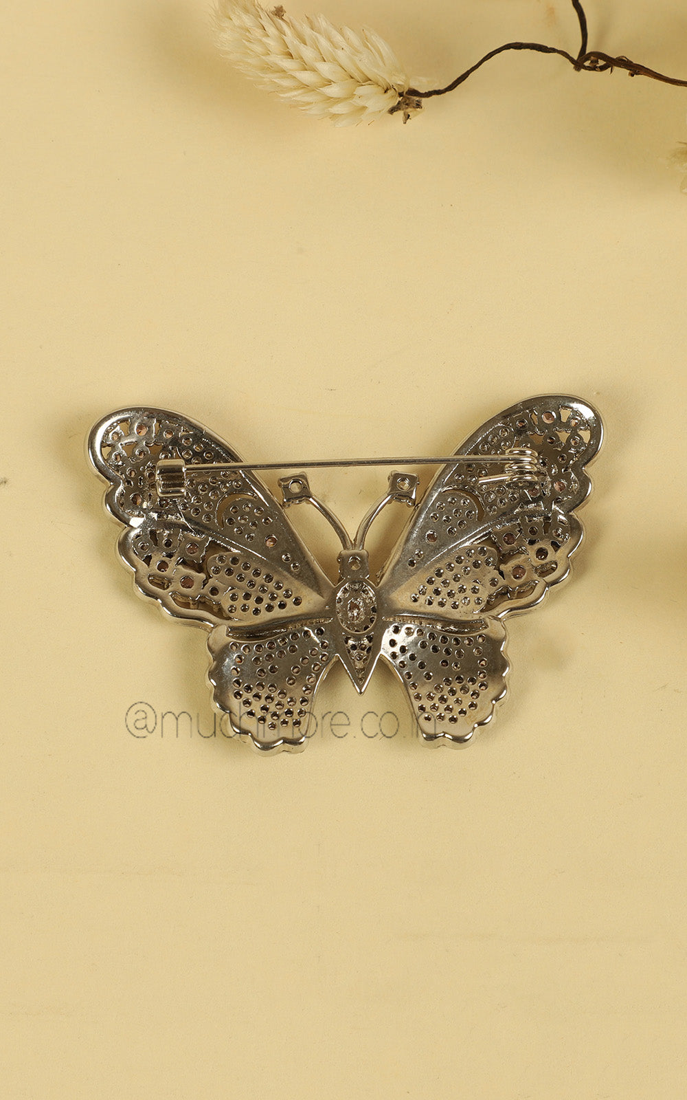 Silver Pink Cute Butterfly Brooch Pin For Gilrs & Women