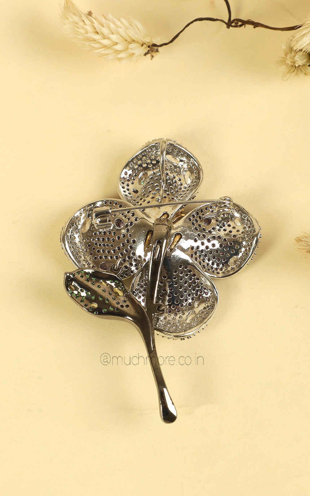 Exquisite Nature Inspired Amethyst and Diamond Floral Brooch