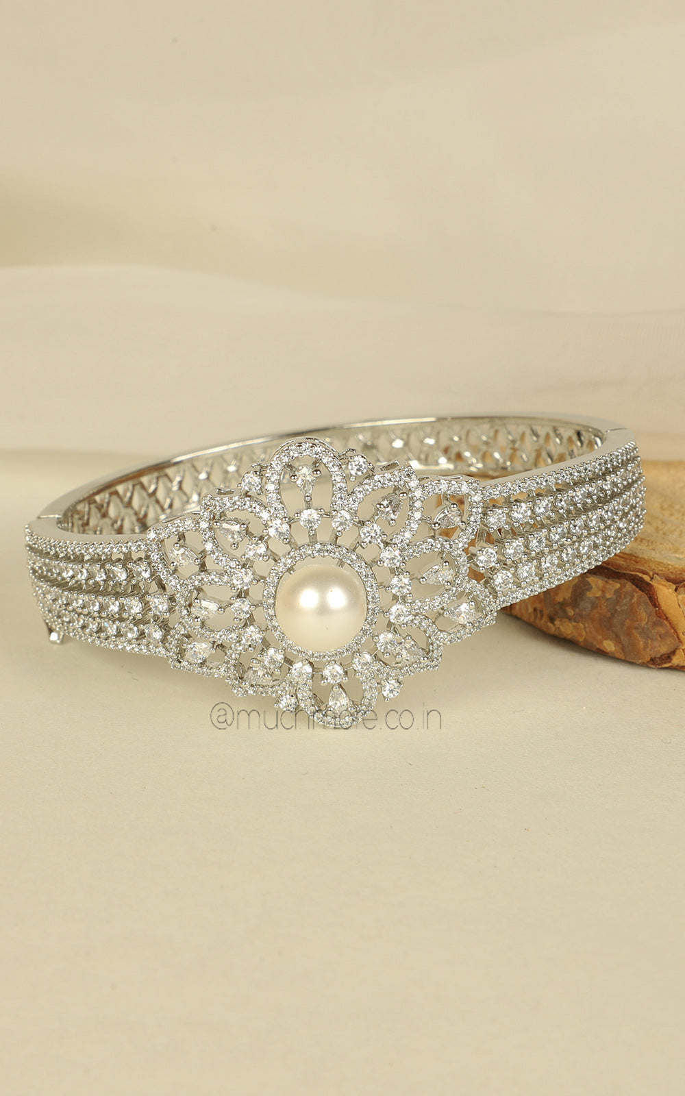 Designer Silver Polish Diamond Bracelet For Women