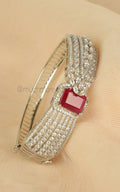Silver Polish American Diamond Ruby Bracelet Online