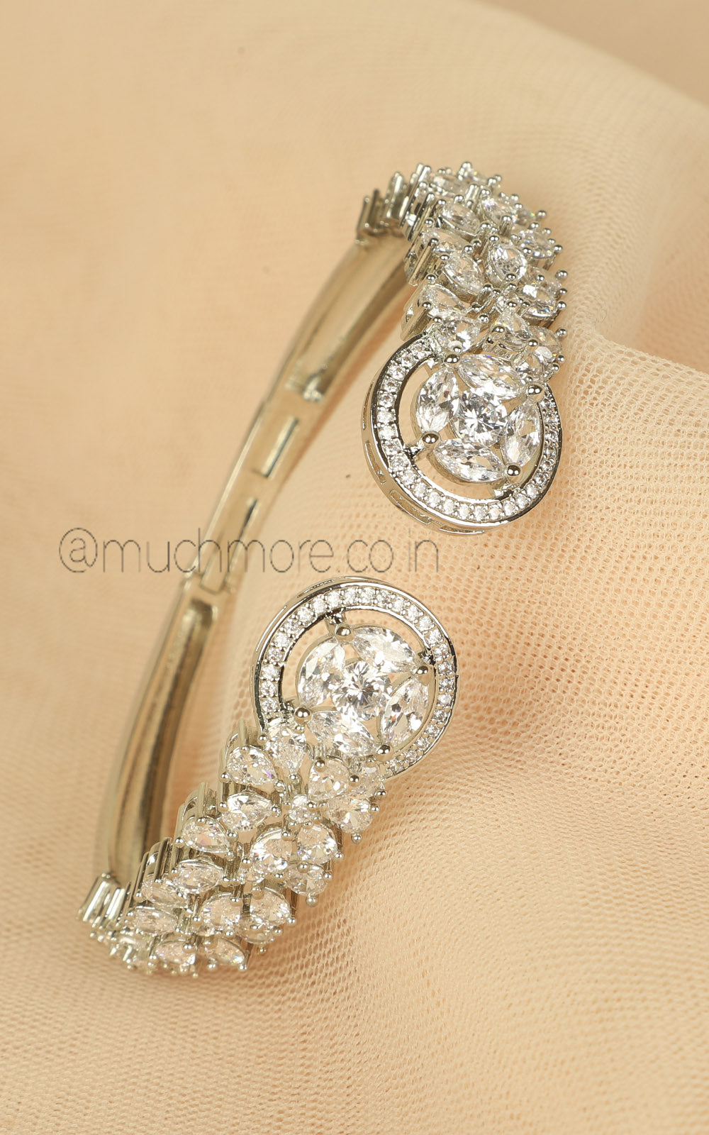 Sparkling Diamond Silver Finish Bracelet Online In India