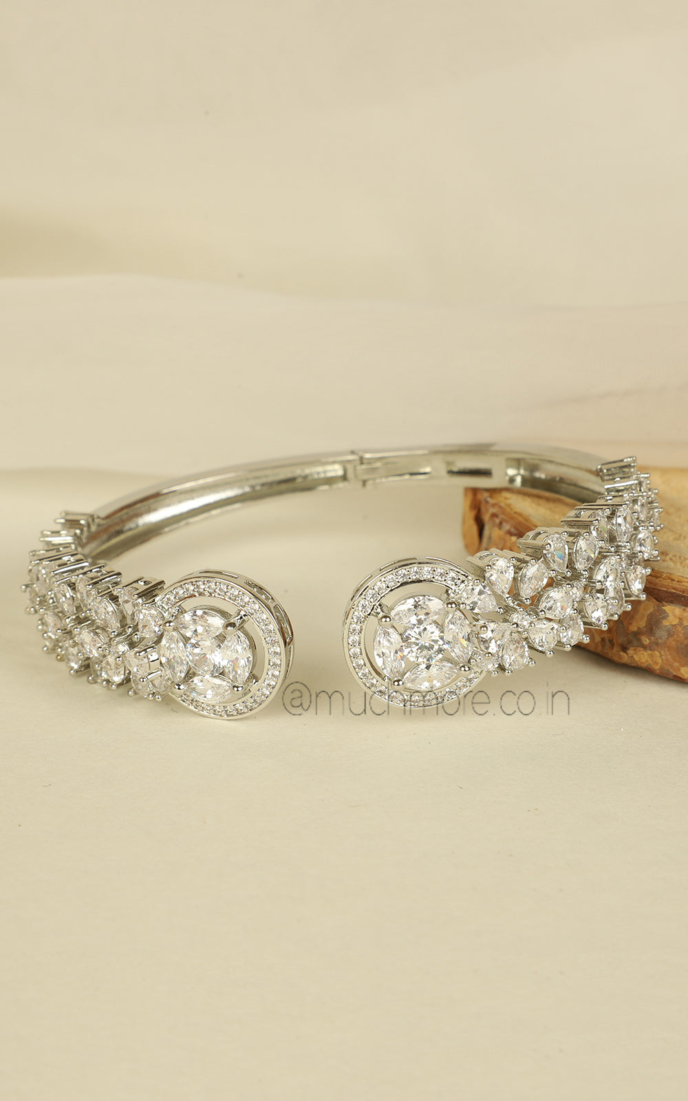 Sparkling Diamond Silver Finish Bracelet Online In India