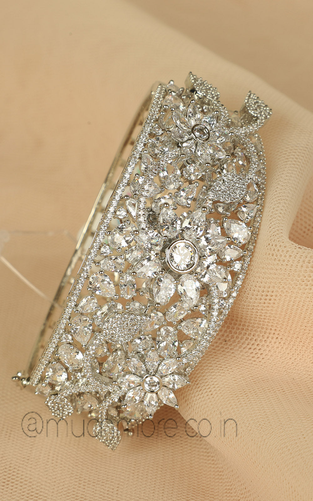 Buy Online Silver Plated Zircon Studded Bracelet Online