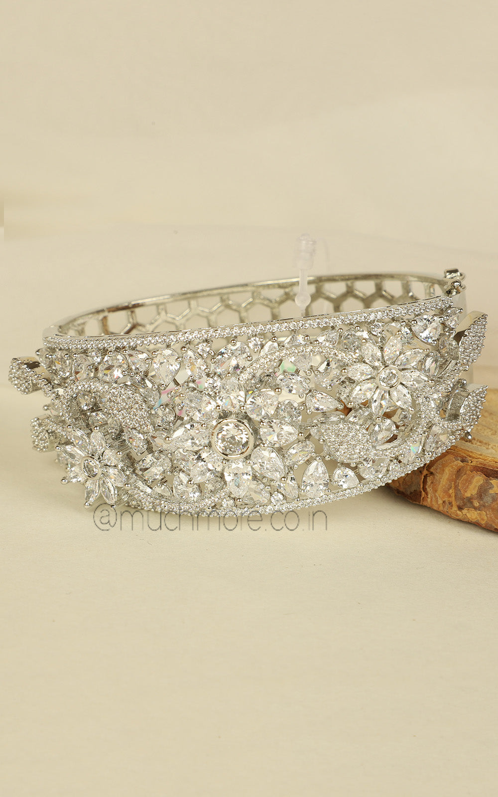 Buy Online Silver Plated Zircon Studded Bracelet Online