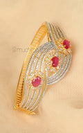 Gold Polish Ruby Diamond Side Openable Bracelet Online