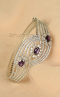 Silver Polish Purple Diamond Side Openable Bracelet Online