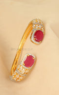 New Design Gold Polish Ruby Diamond Studded Bracelet