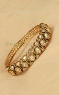 Statement Emerald Kundan Kada Style Side Openable Bracelet