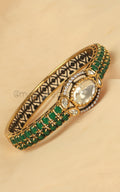 Emerald Green Kada Style Bracelet For Office Going Women