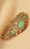 Mint Green Kundan And Diamond Kada Style Bracelet