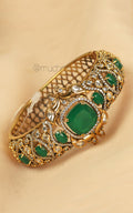Emerald Green Diamond Peacock Kada Fusion Bracelet Jewellery
