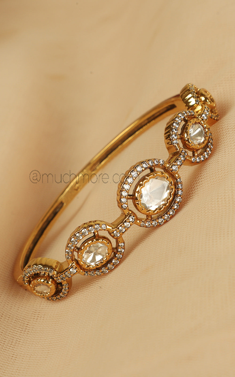 Traditional Bracelet Made With Polki Zircon Bracelet