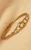 Gold Polish Kada With Kundan Traditional Single Kada