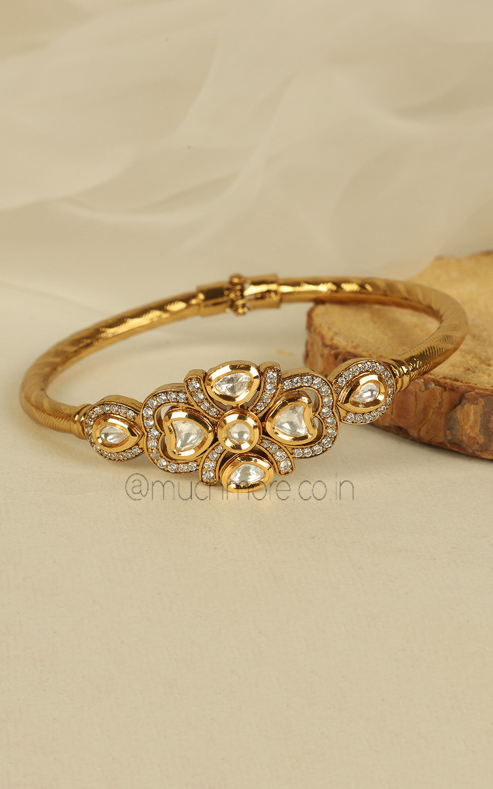 Kundan Flower Traditional Kada Bracelet Buy Online Now