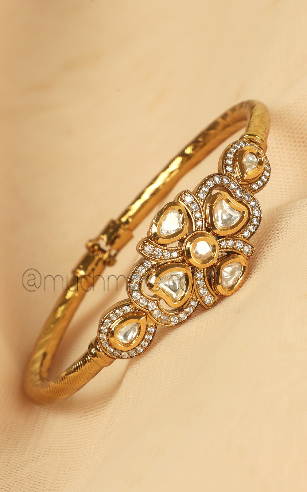 Kundan Flower Traditional Kada Bracelet Buy Online Now