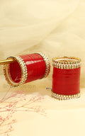 Red Basic Bangles With Dot Bangle Chooda For Brides