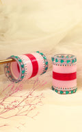 Two Color Bridal Chooda With Silver Diamond Bangles
