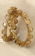 Antique Gold Polish Polki With Diamond Bangles At Much More