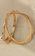 Real Diamond Look Gold Polish Light Weight Bangles