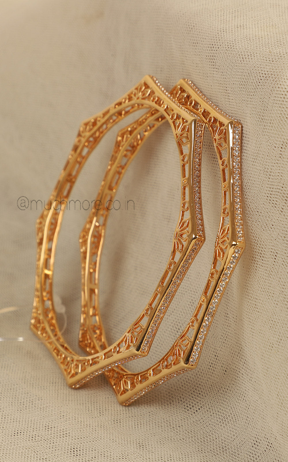 Octagon Shaped Sleek And Light Weight Diamond Bangles