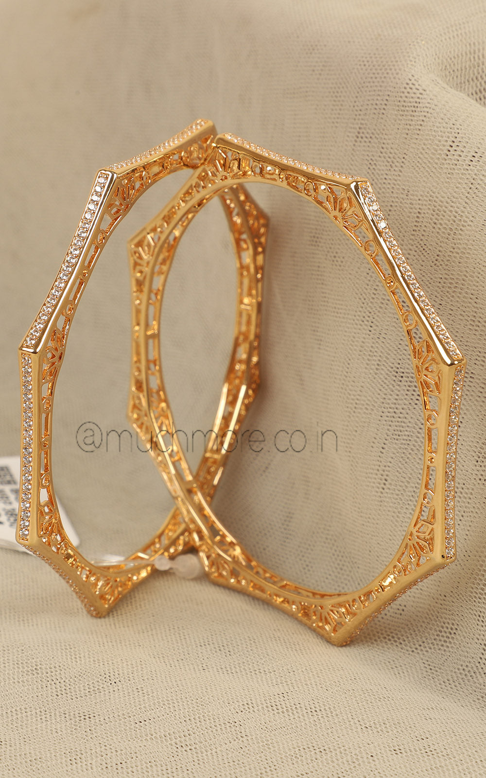 Octagon Shaped Sleek And Light Weight Diamond Bangles
