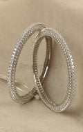 Elegant Diamond Bangles Online In Silver Polish