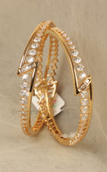 Designer Gold Polish Diamond Light Weight Bangles At Much More
