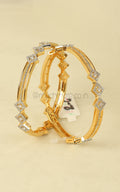 Modern Design Gold Polish American Diamond Bangles