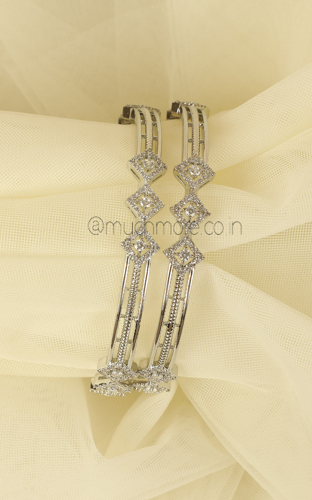 Shop Silver Polish Daily Wear Diamond Bangles