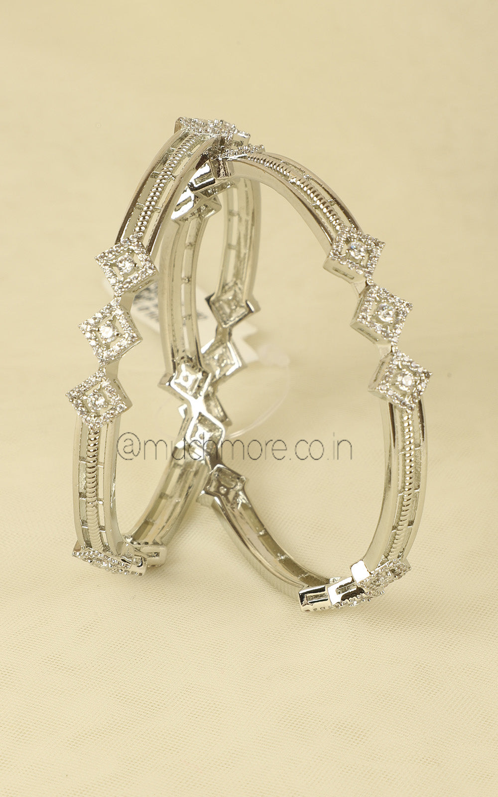 Shop Silver Polish Daily Wear Diamond Bangles