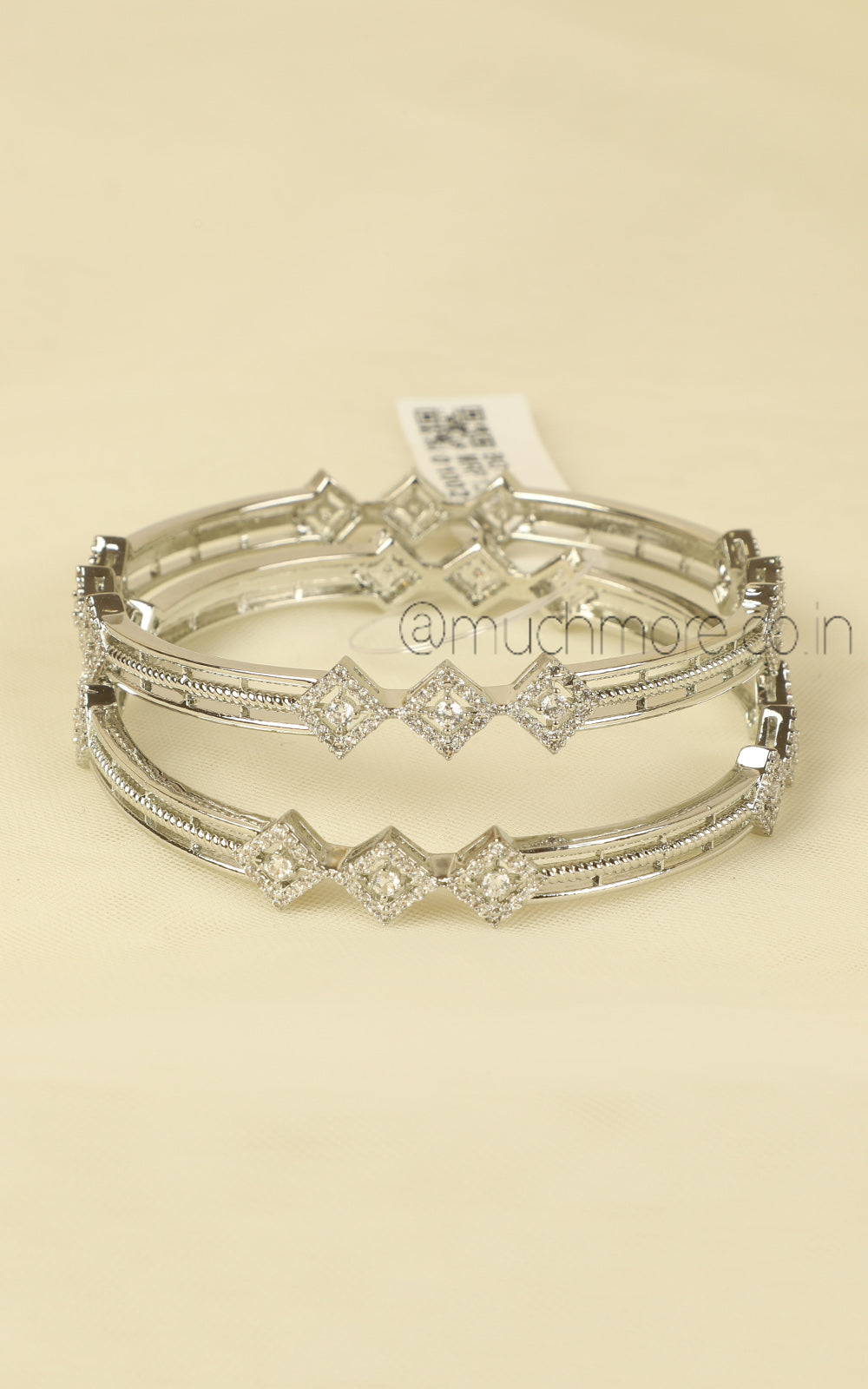 Shop Silver Polish Daily Wear Diamond Bangles