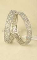 Silver Polish American Diamond Cut Work Bangles