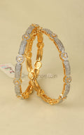 Gold Polish Diamond Studded Light Weight Bangles