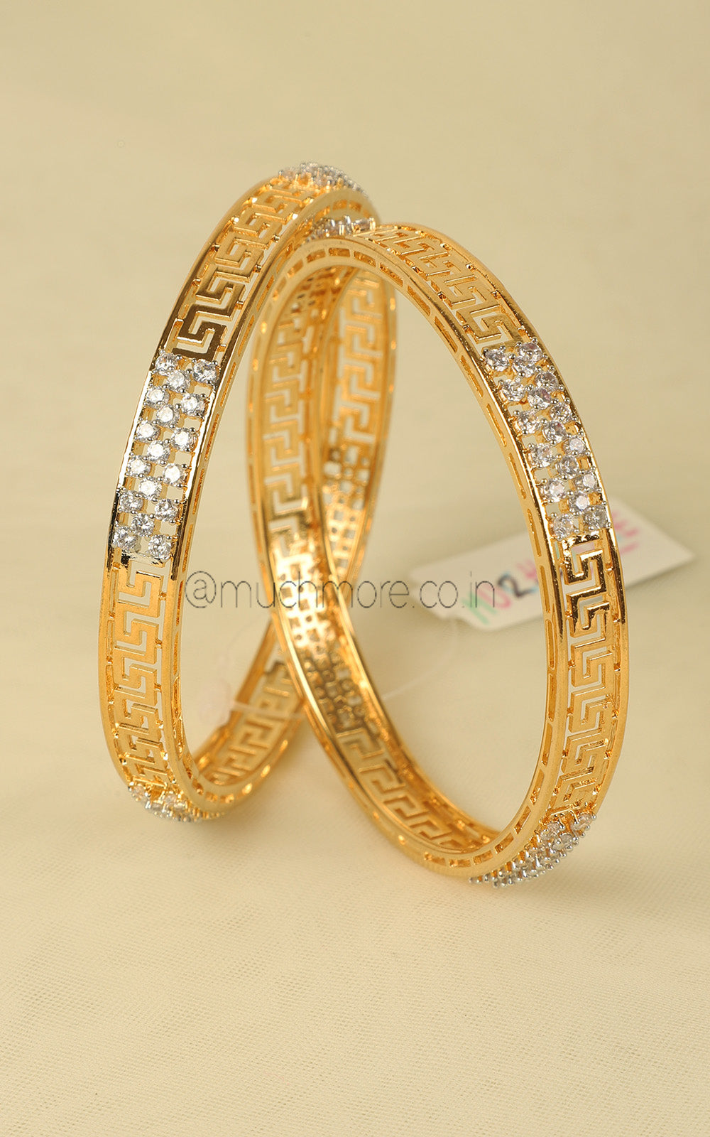 Designer Gold Polish Light Diamond Bangles