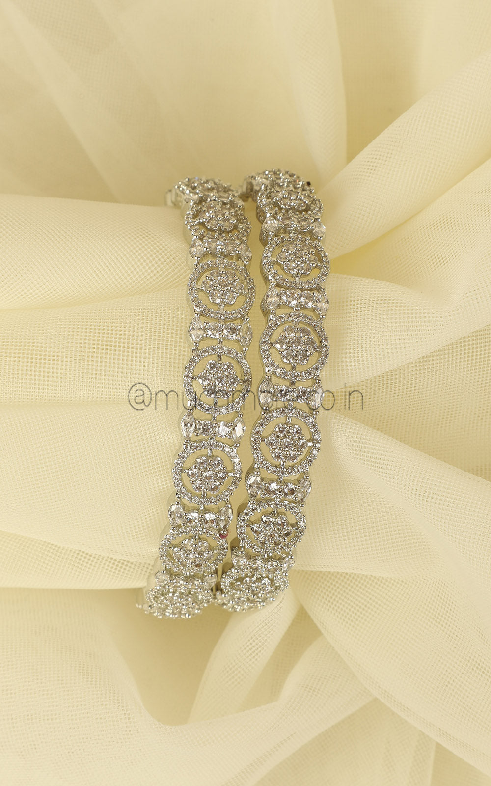 Silver Polish American Diamonds Bangles Perfect For Wedding