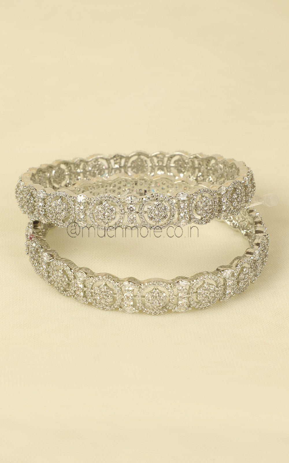 Silver Polish American Diamonds Bangles Perfect For Wedding