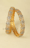 Gold Polish Diamond Studded Bangles Online Jewellery