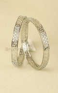 Exclusive Design Silver Polish Diamond Bangles