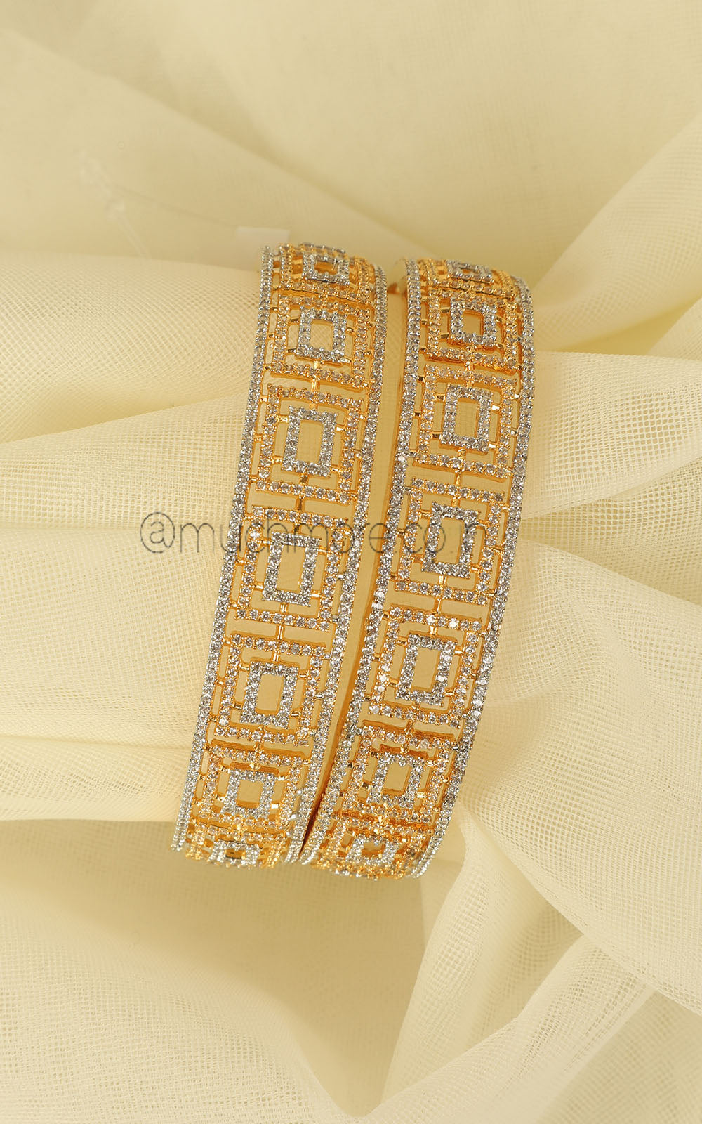 Gold Polish Diamond Minimal Statement Bangles