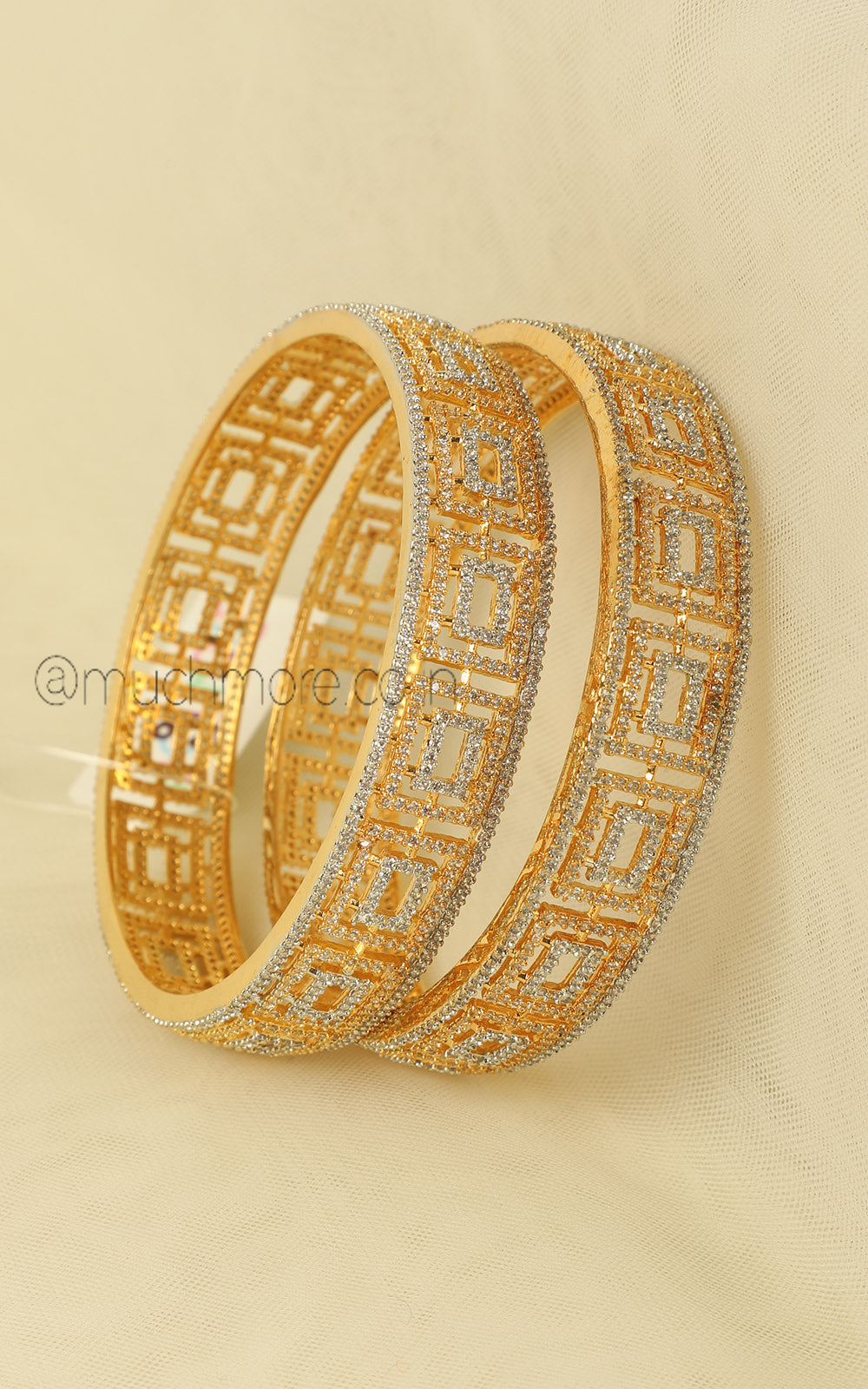 Gold Polish Diamond Minimal Statement Bangles