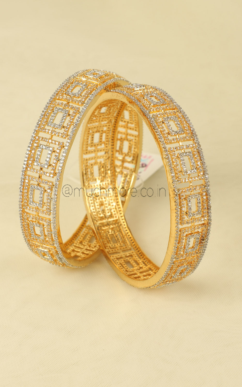 Gold Polish Diamond Minimal Statement Bangles