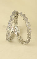 Elegance With Style Silver Polish Diamond Bangles Online