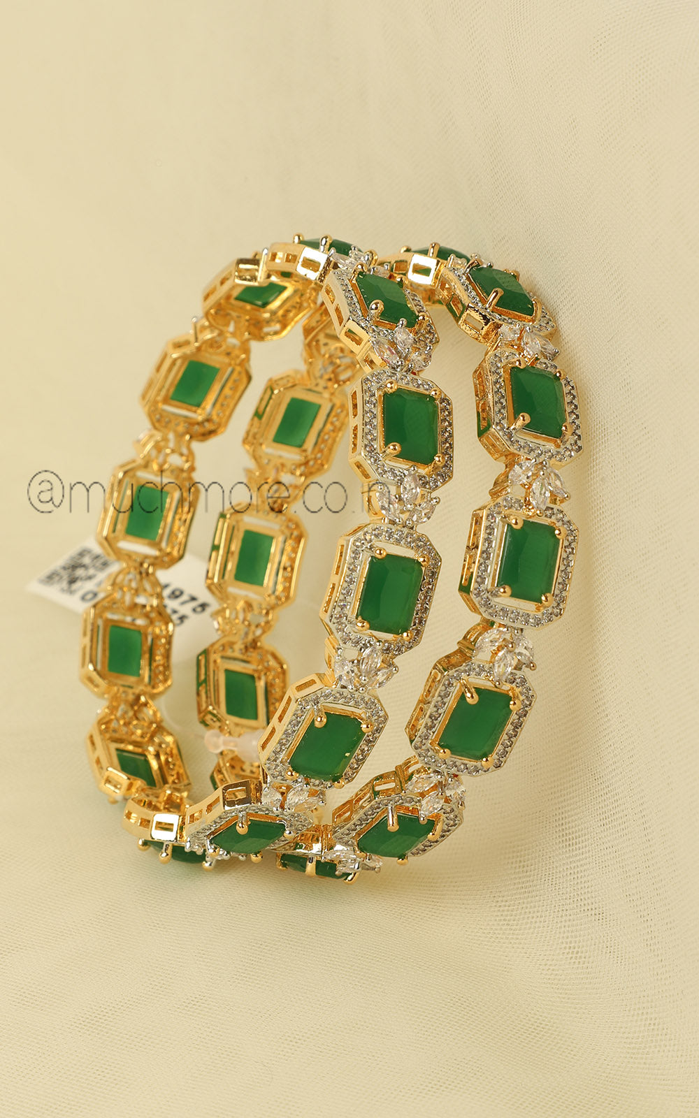 Emerald Green Gold Polish Bangles Perfect For Weddings